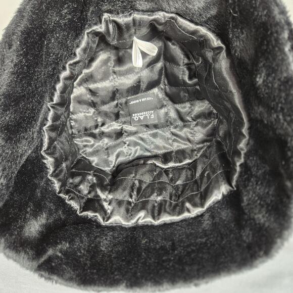 FLAG Accessories Womens Black Faux Fur Bucket Hat Lined Winter Cozy Chic Minimal - Picture 5 of 8